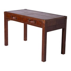 Vintage Italian suitcase-shaped leather desk in modern style