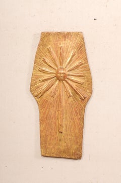 Italian Sun in Splendor Carved-Wood Wall Plaque w/Original Finish, 19th Century