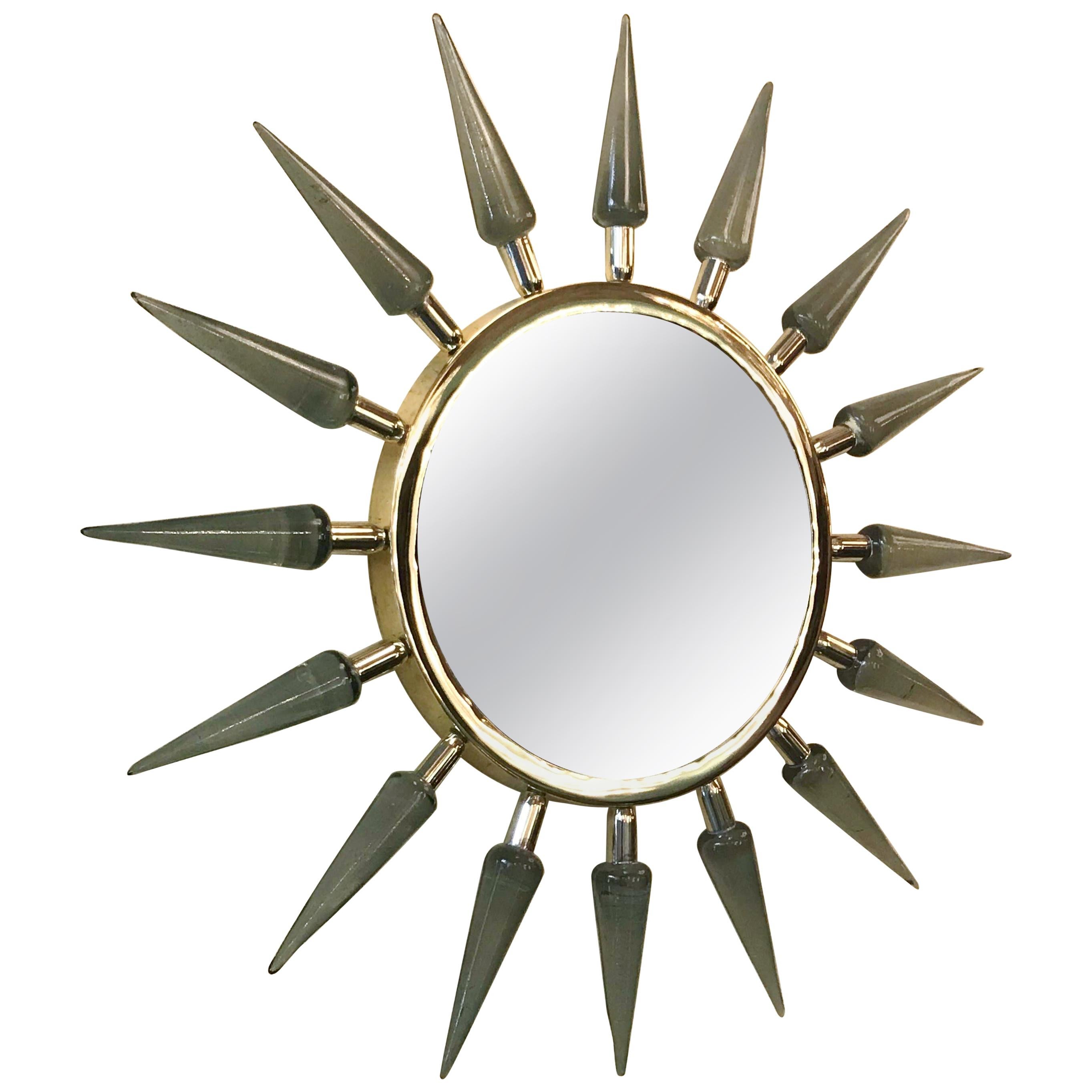 Italian Sunburst Murano Glass Mirror