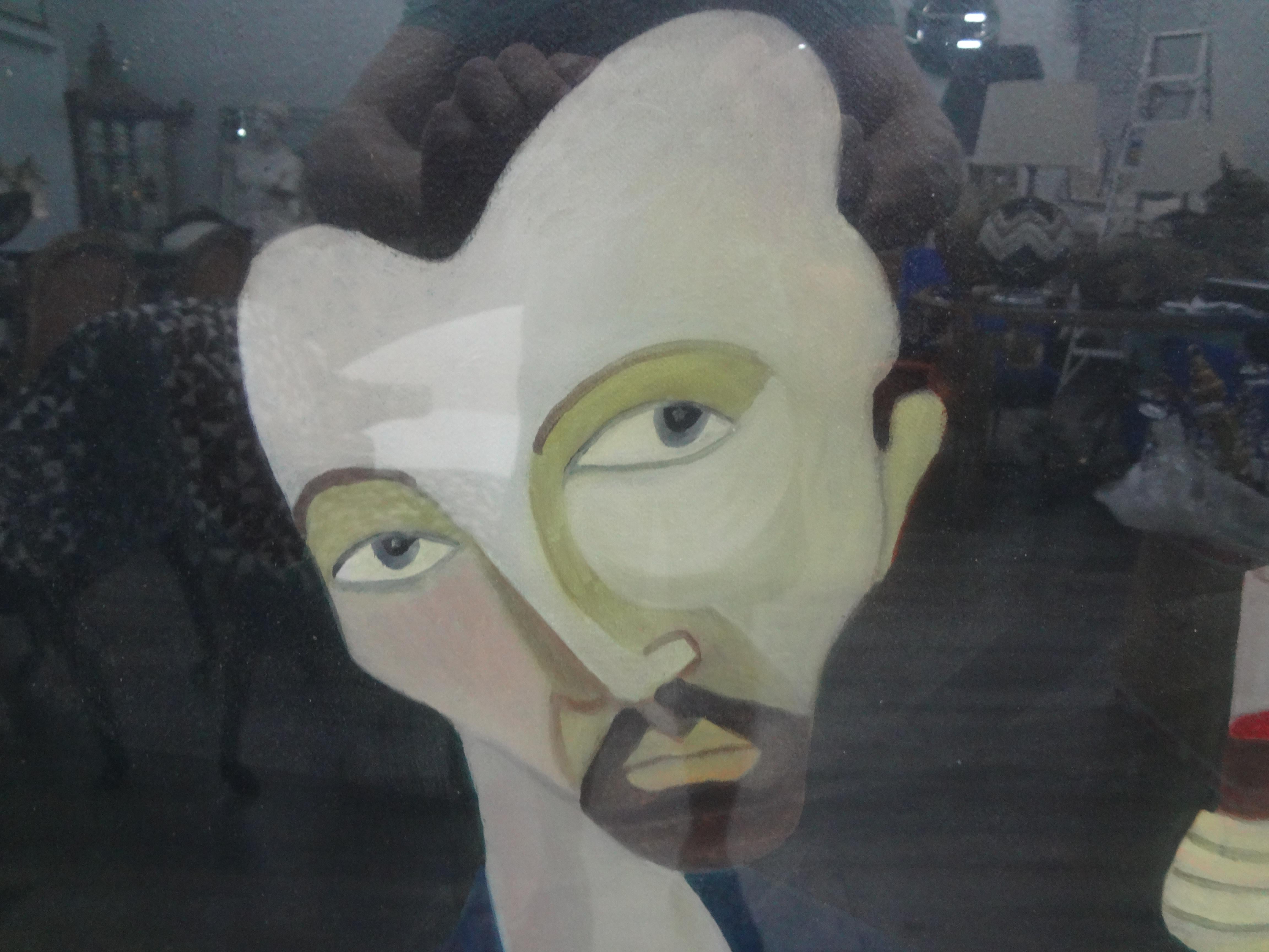 Pintura al óleo surrealista italiana sobre lienzo según Modigliani Posmoderno en venta