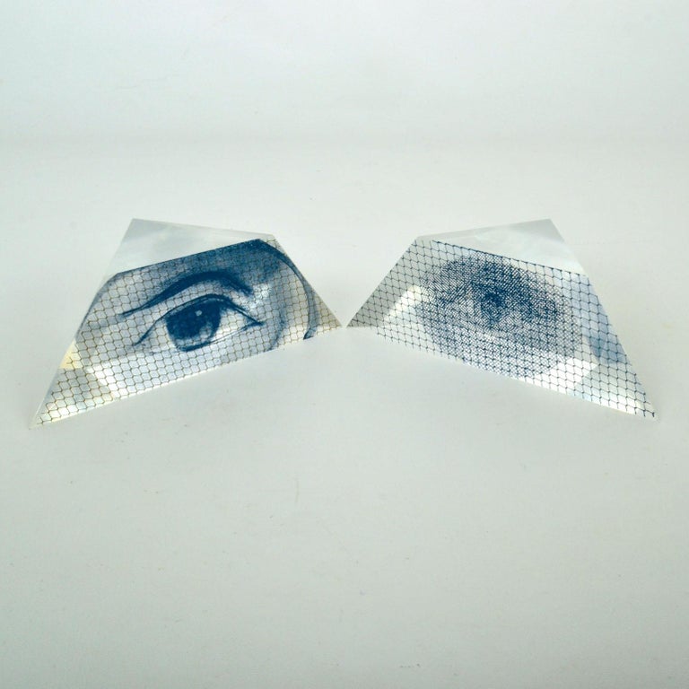 Italian Surrealist Paperweights with Eyes in Acrylic For Sale at 1stDibs
