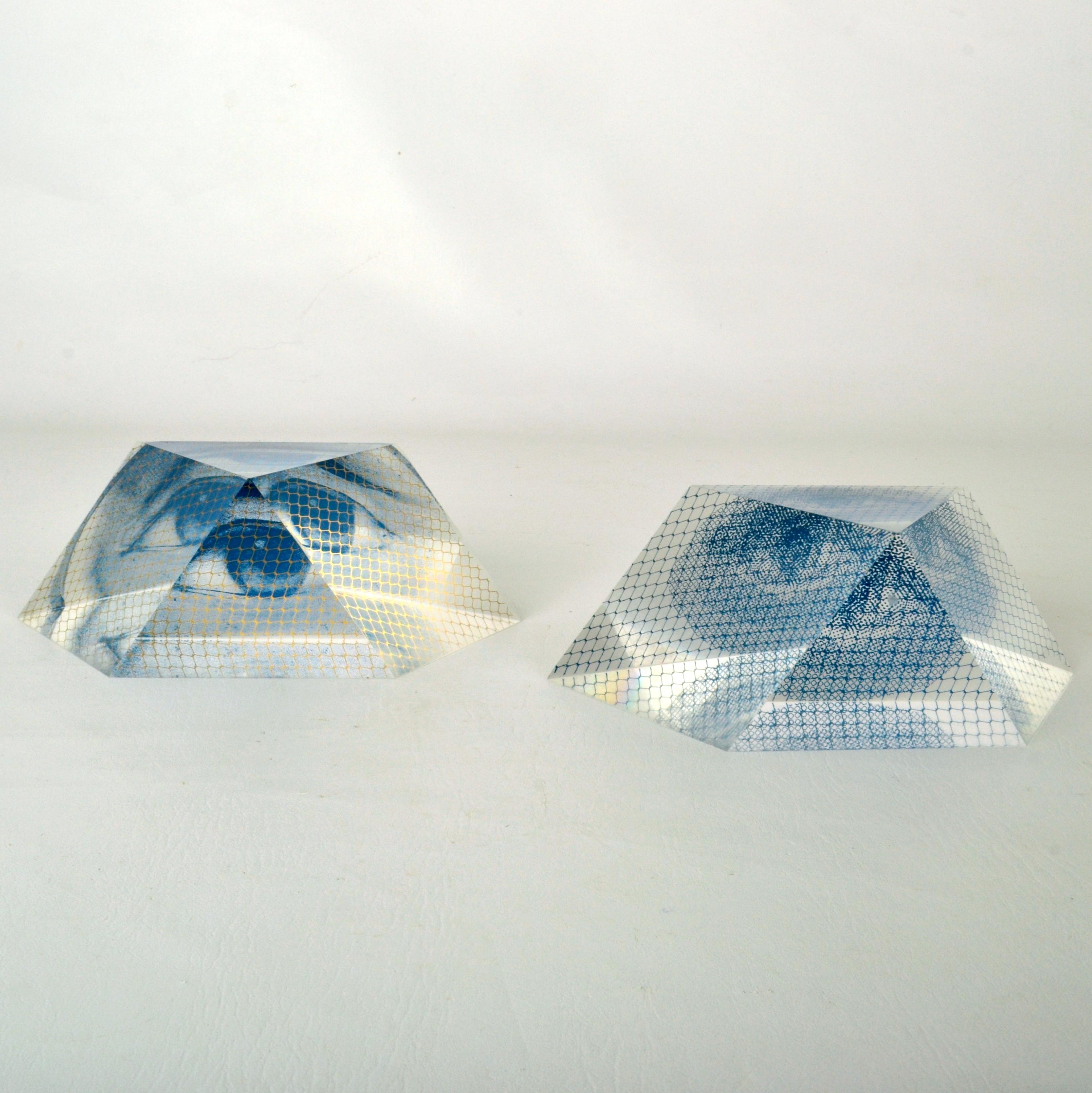 Italian Surrealist Paperweights with Eyes in Acrylic For Sale 1