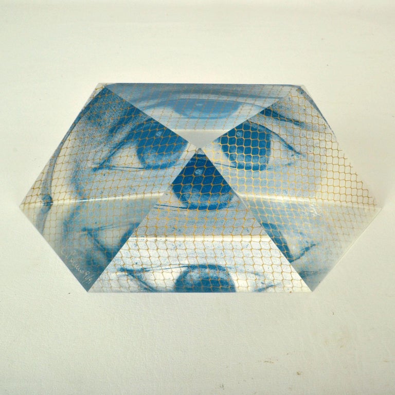 Italian Surrealist Paperweights with Eyes in Acrylic For Sale at 1stDibs
