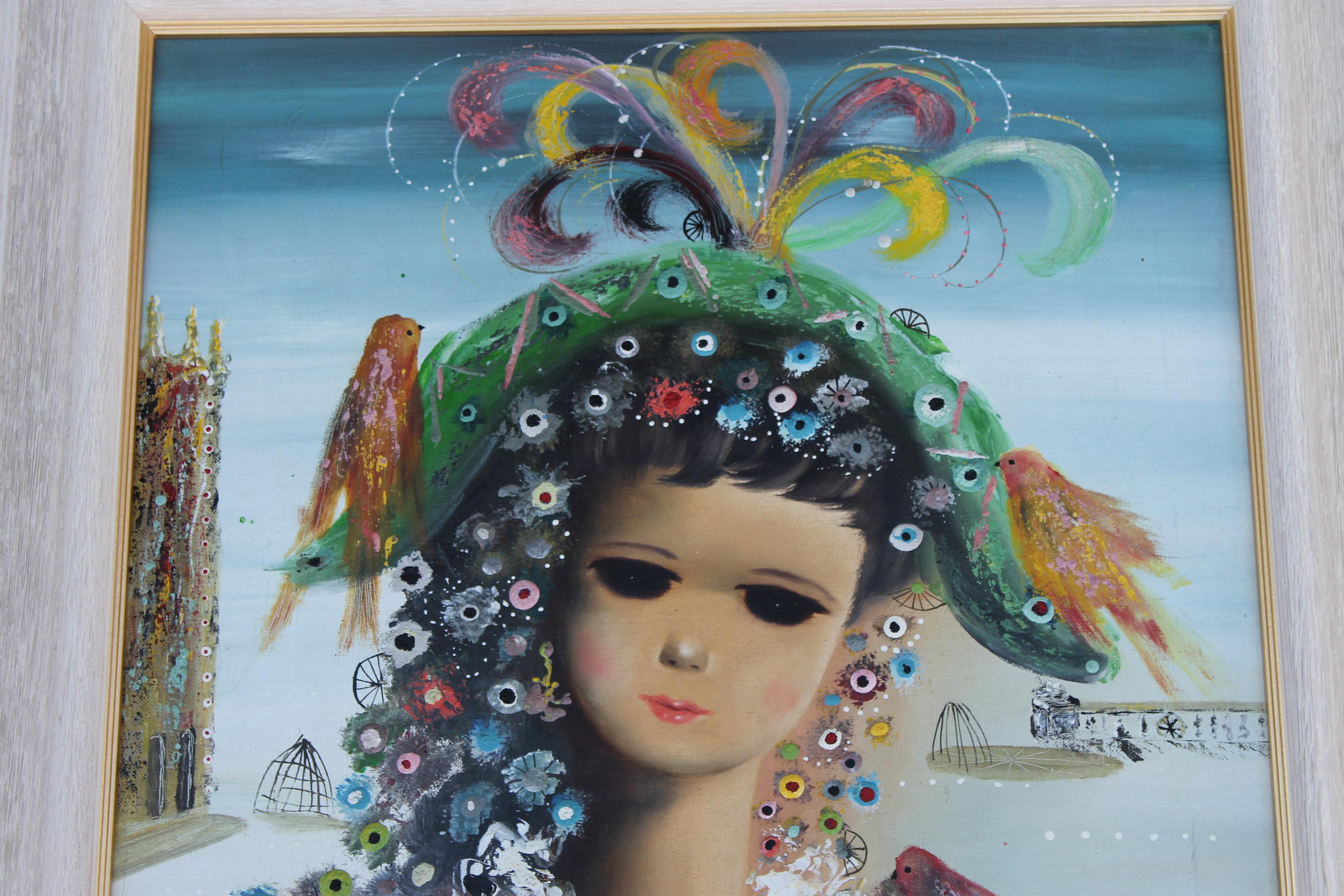 Mid-20th Century Italian Surrealist Portraits Venice Carnival