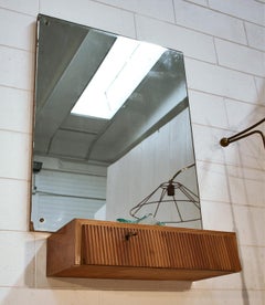 Italian Suspended Consolle Toilette with Mirror by Pierluigi Giordani, 1950s