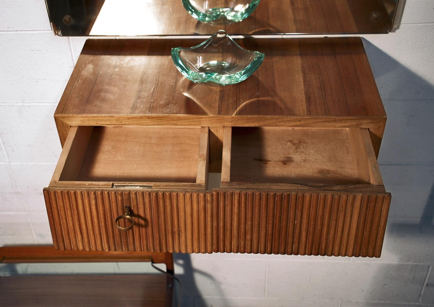 Italian Suspended Consolle Toilette with Mirror by Pierluigi Giordani, 1950s 1