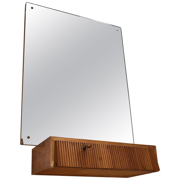 Italian Suspended Consolle Toilette With Mirror By Pierluigi