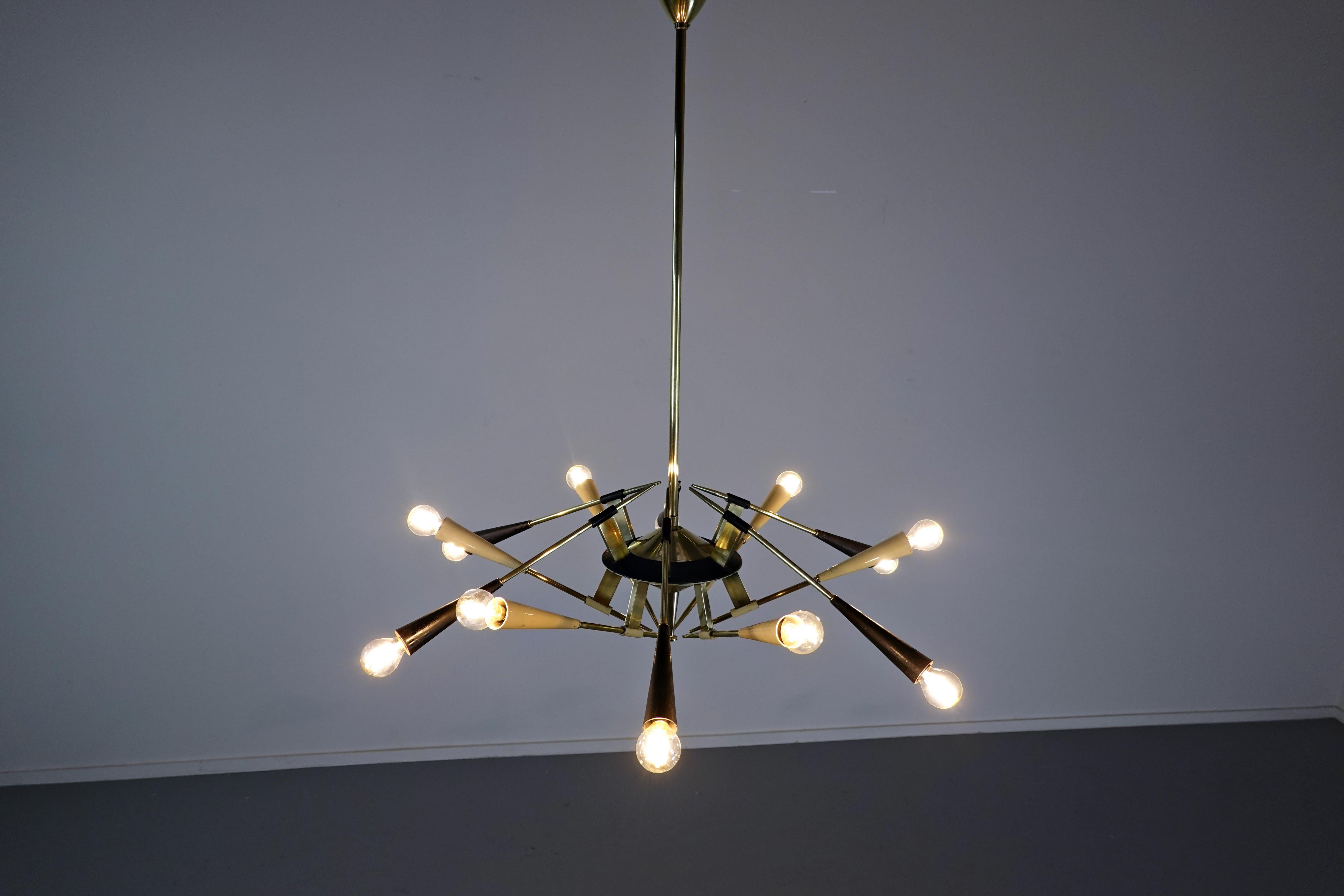 Mid-Century Modern Italian Suspension by Oscar Torlasco, 1950s For Sale 3