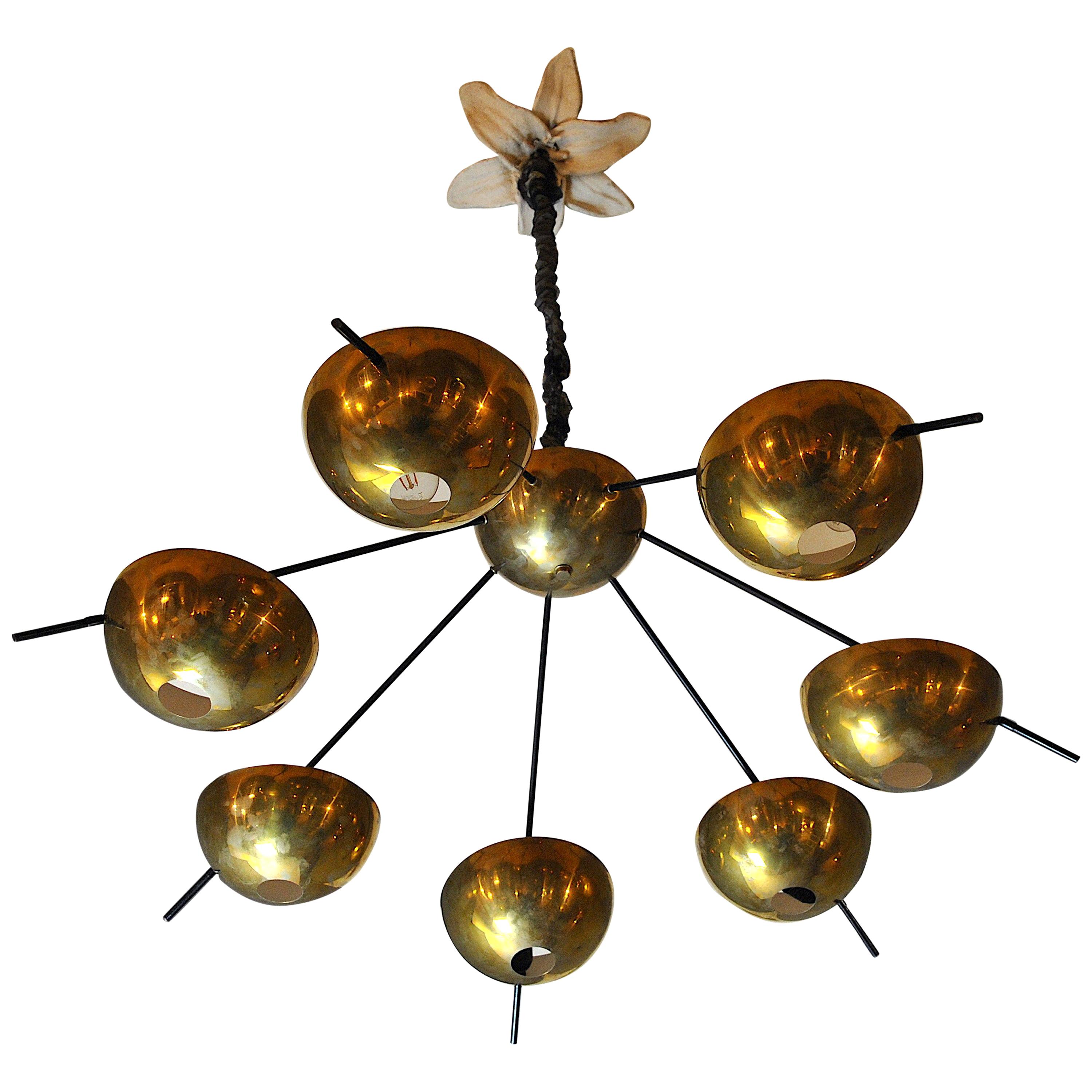 Italian Suspension Chandelier in Brass by Cellule Creative Studio for Misia Arte For Sale