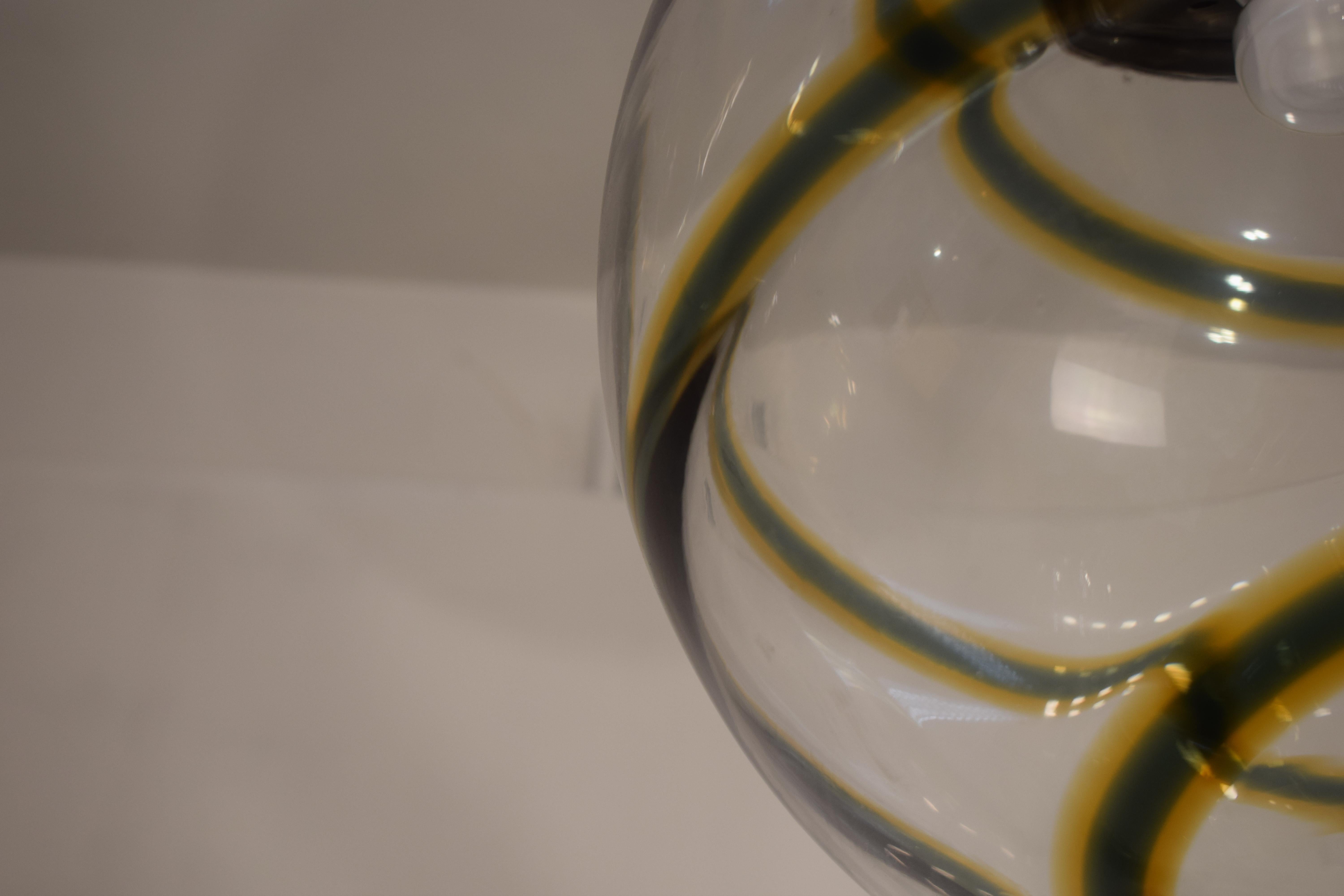 Lámpara de suspensión italiana, cristal de Murano, años 70 en venta 3