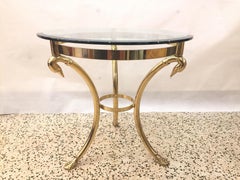 Italian Swan Brass Gueridon / Sidetable in Neoclassical Style