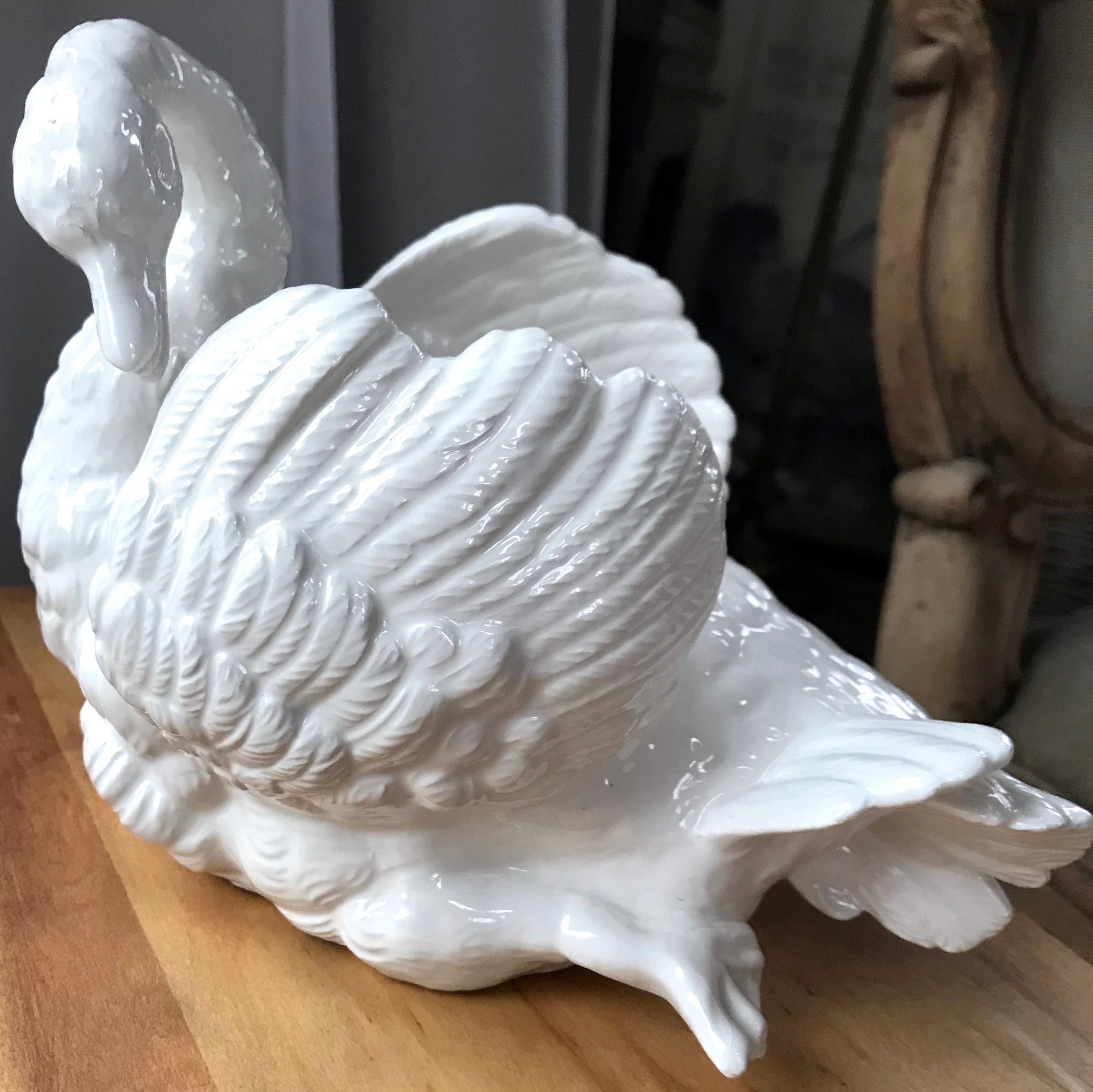 20th Century Italian Swan Cachepot Sculpture For Sale