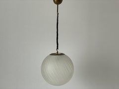 Italian Swirl Ball Glass Pendant Lamp, 1960s, Italy