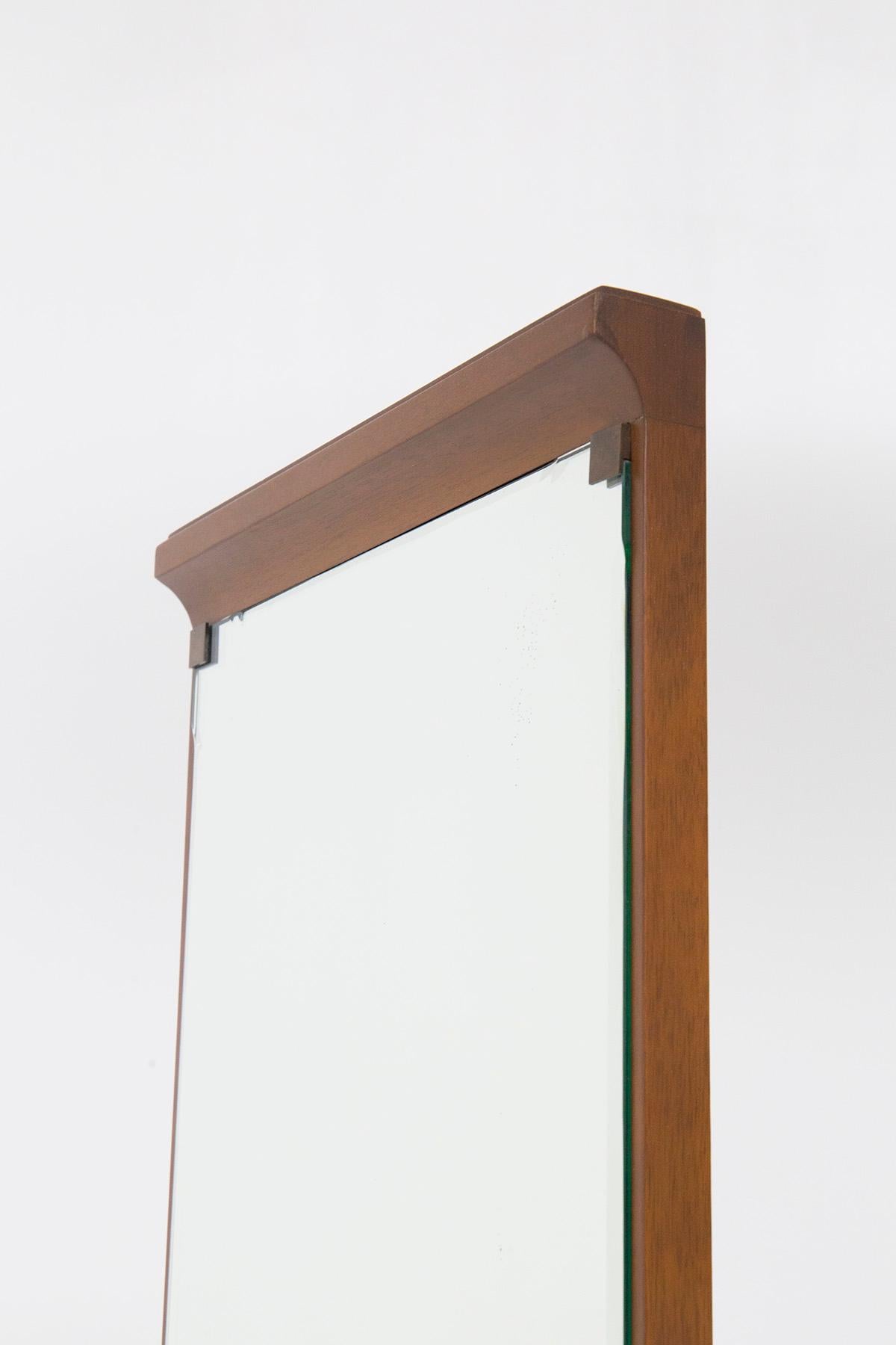 Italian Swivel Floor Mirror, Made of Wood Marble and Brass 6