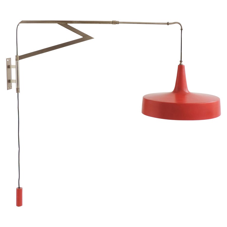 Applique Murale Italienne – Paire – Style Mi-siècle – Années 1950 – Laiton Noir