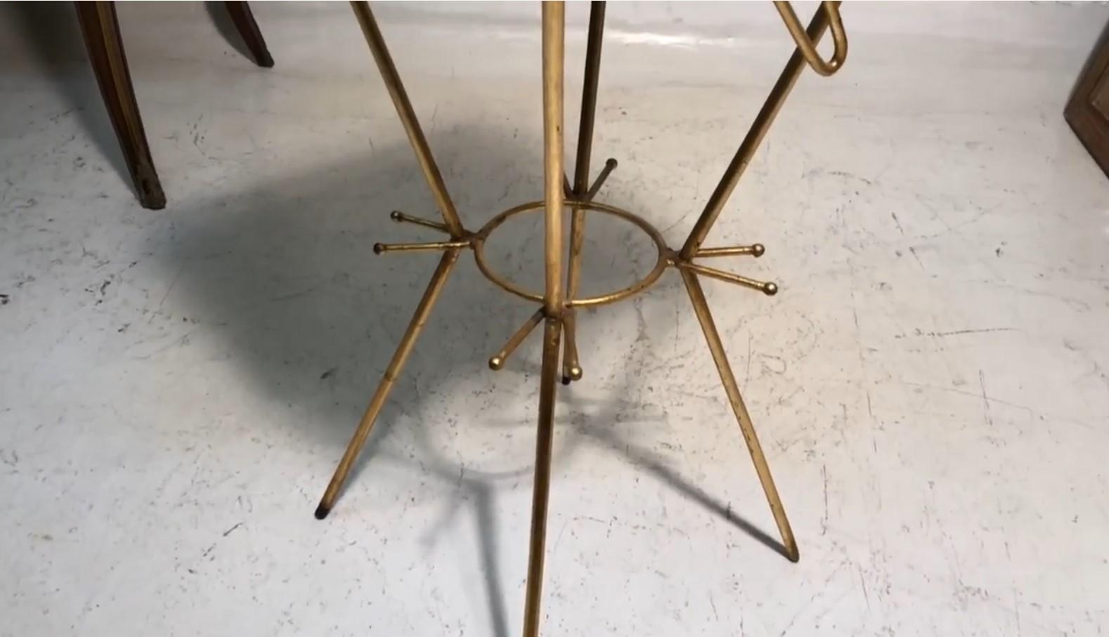 Italian Table, 1950, Materials, Golden Iron and Mirror For Sale 1