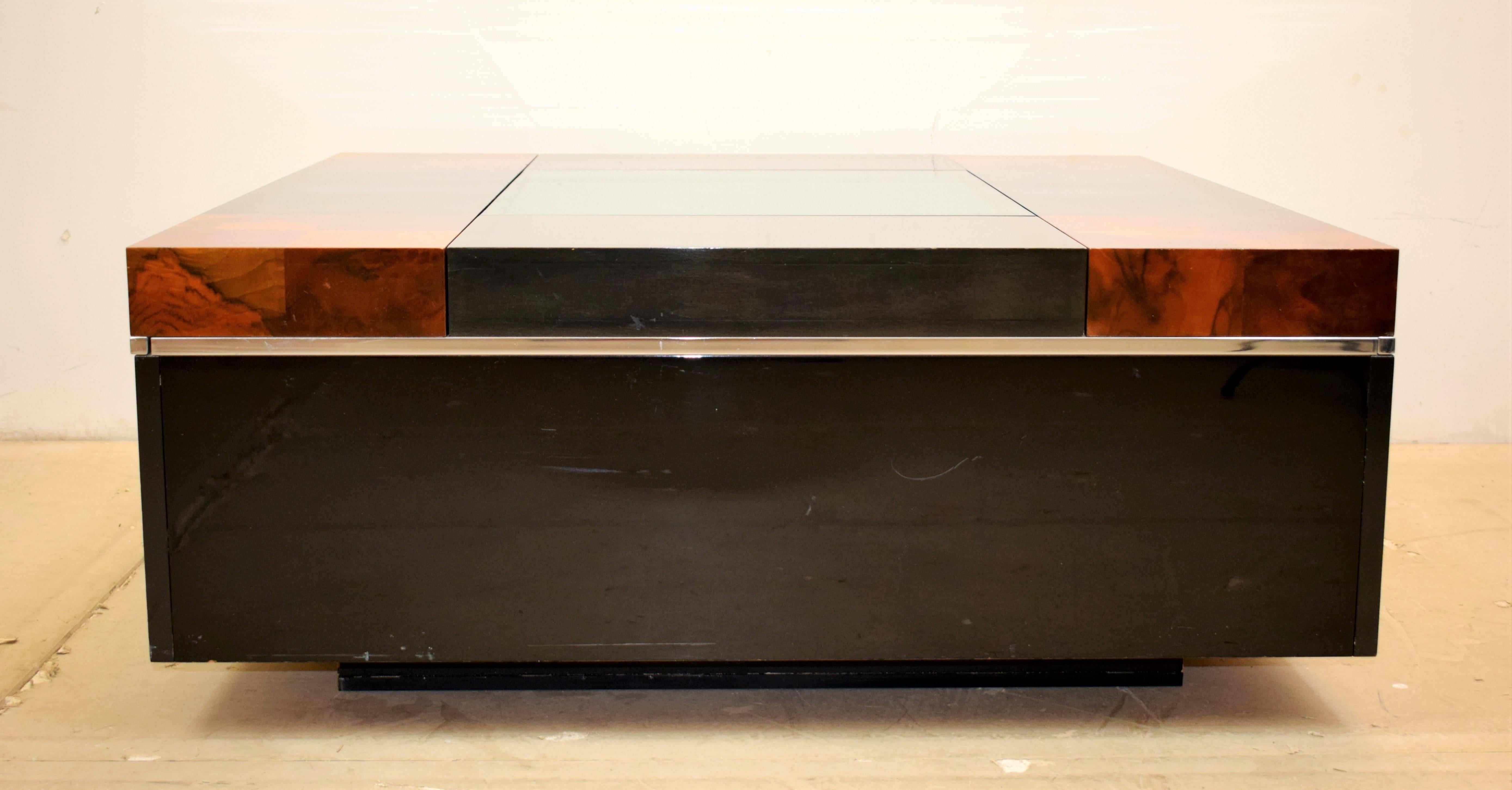 Italian table bar by Willy Rizzo style, 1970s In Good Condition In Palermo, PA