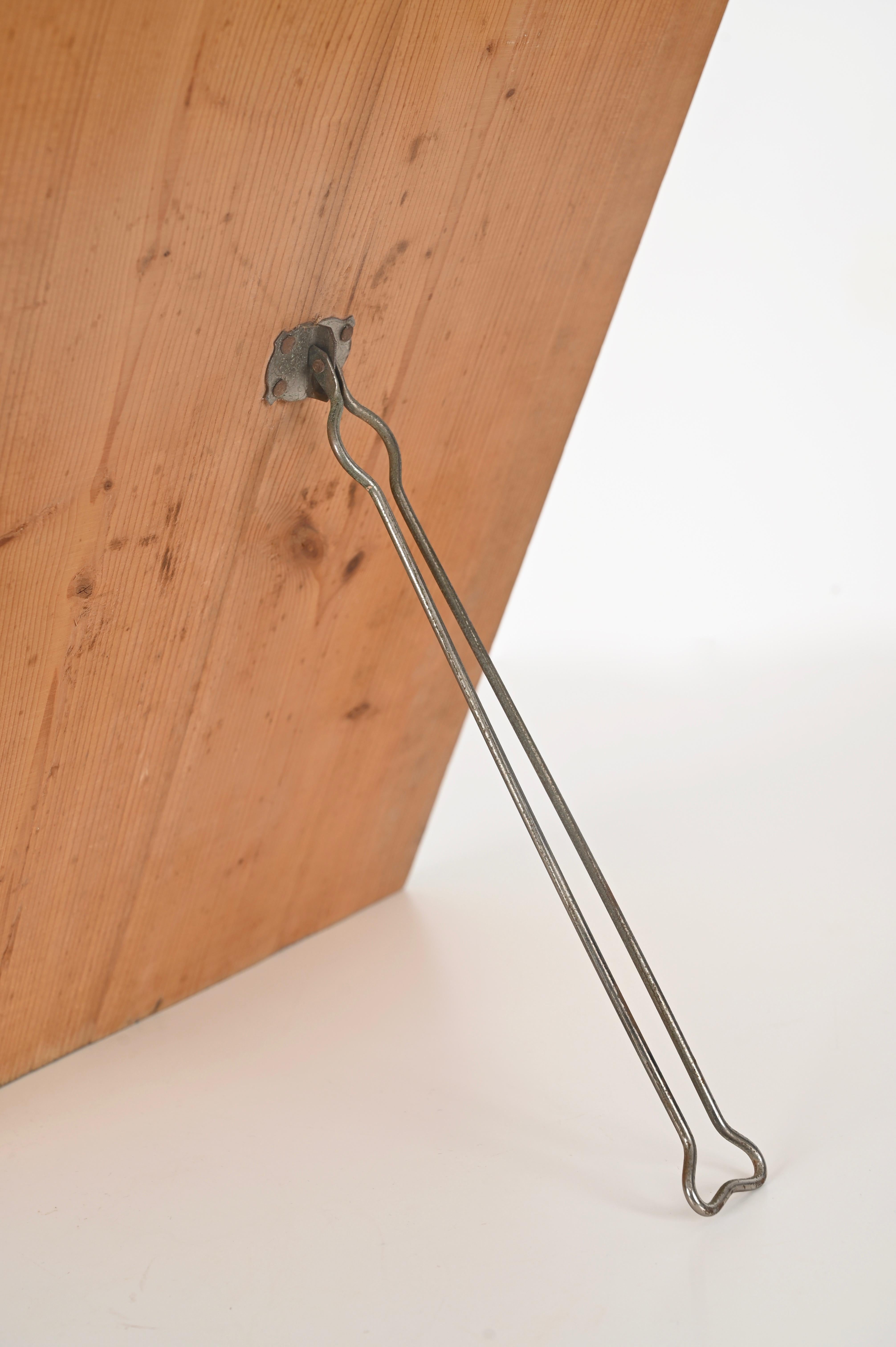 Miroir de table italien biseauté en bois et fer de Luigi Fontana &C, années 1940 en vente 8