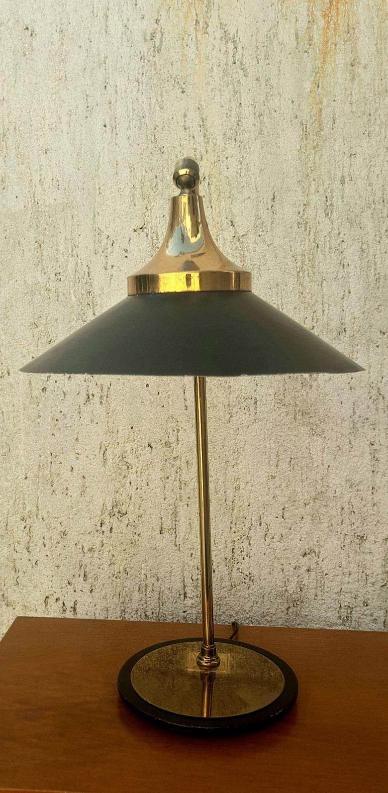 Italian Table Brass Lamp For Sale 3