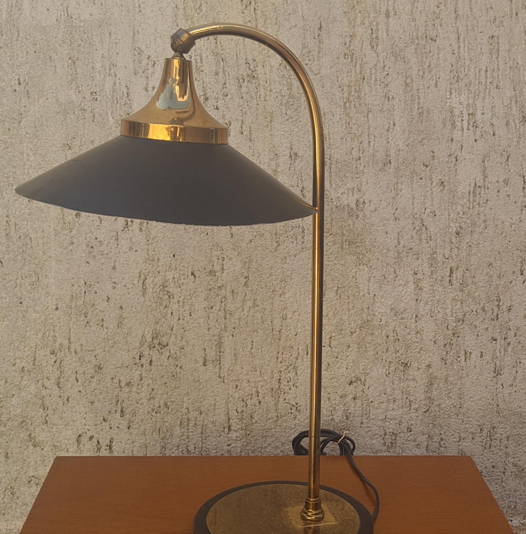 Italian Table Brass Lamp For Sale 4