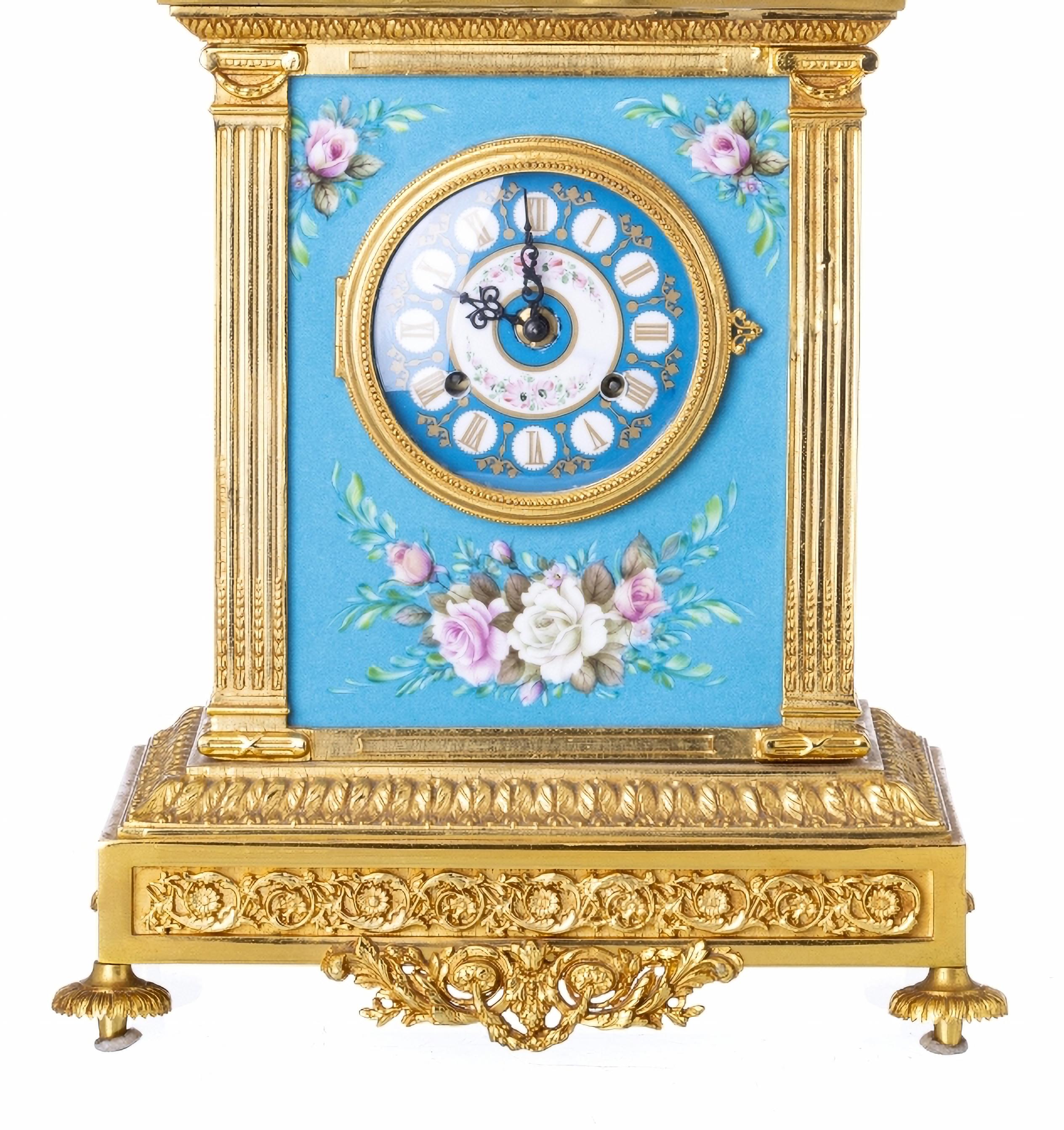 Moderne Horloge de table italienne du 20ème siècle en porcelaine de Capodimonte par Tiche en vente