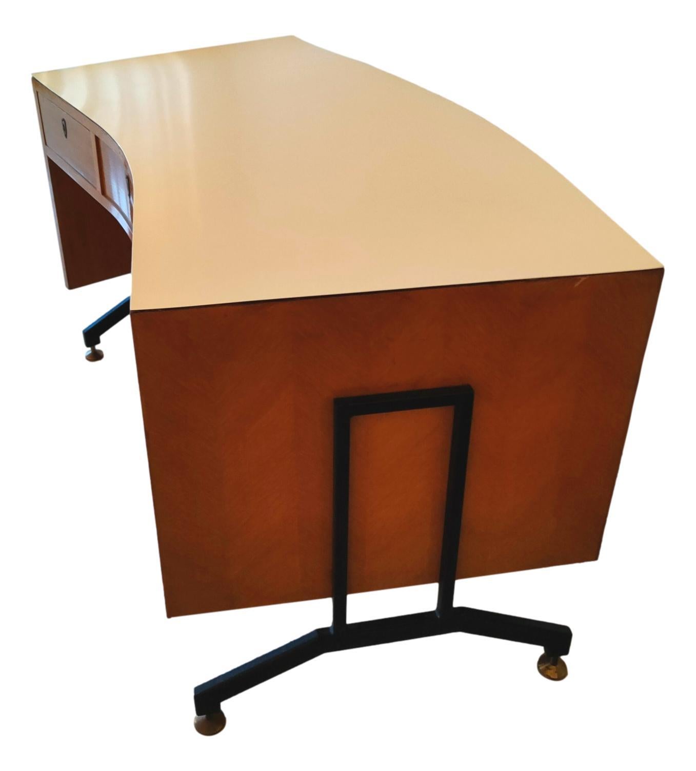 Laminated Italian Table Desk Design I.S.A. Bergamo Style For Sale