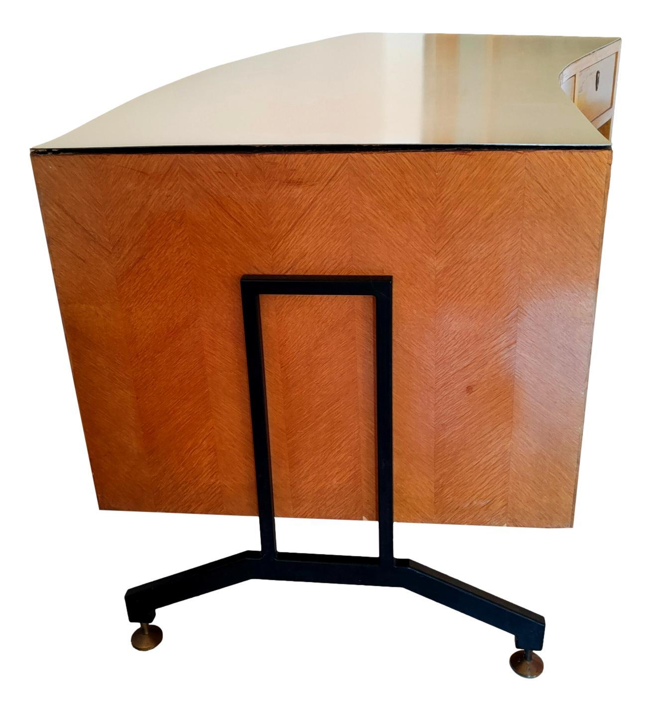 Mid-20th Century Italian Table Desk Design I.S.A. Bergamo Style For Sale