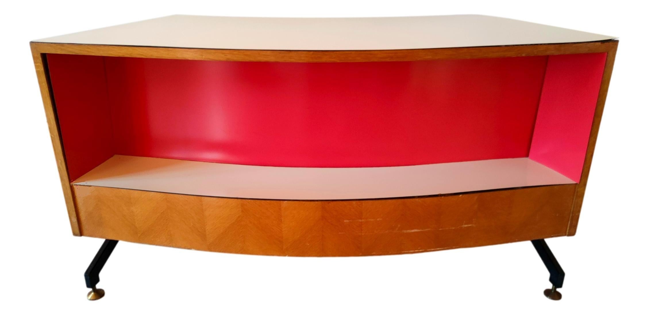 Brass Italian Table Desk Design I.S.A. Bergamo Style For Sale