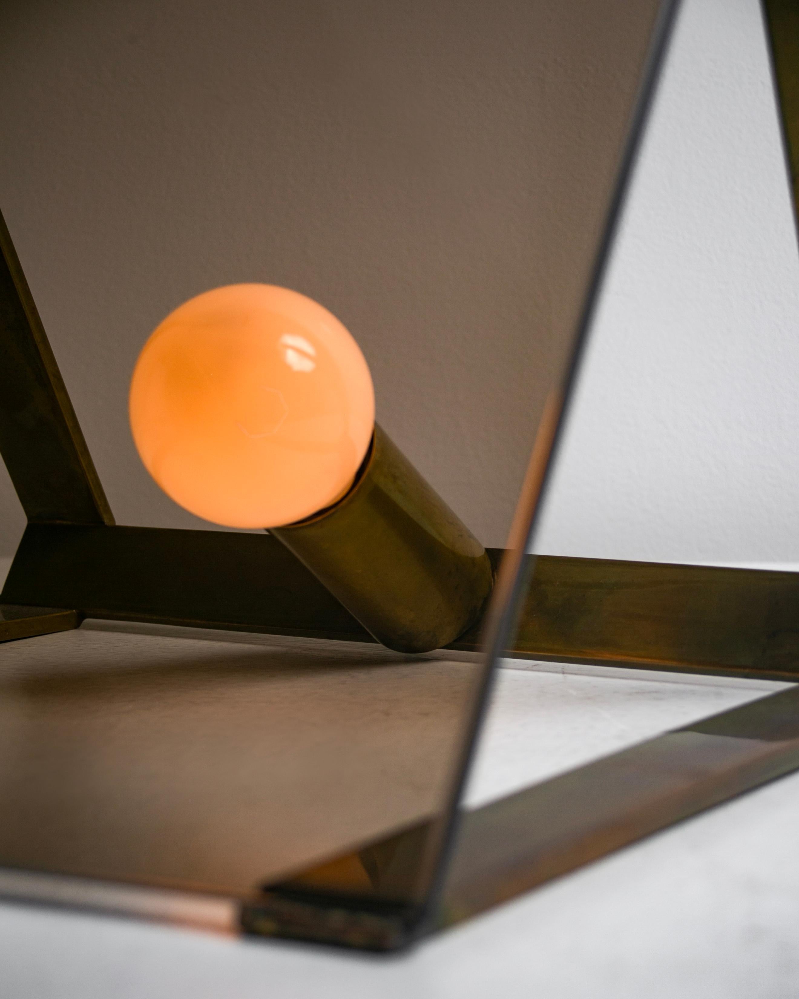 Patinated Italian Table Lamp Attributed to Fontana Arte 