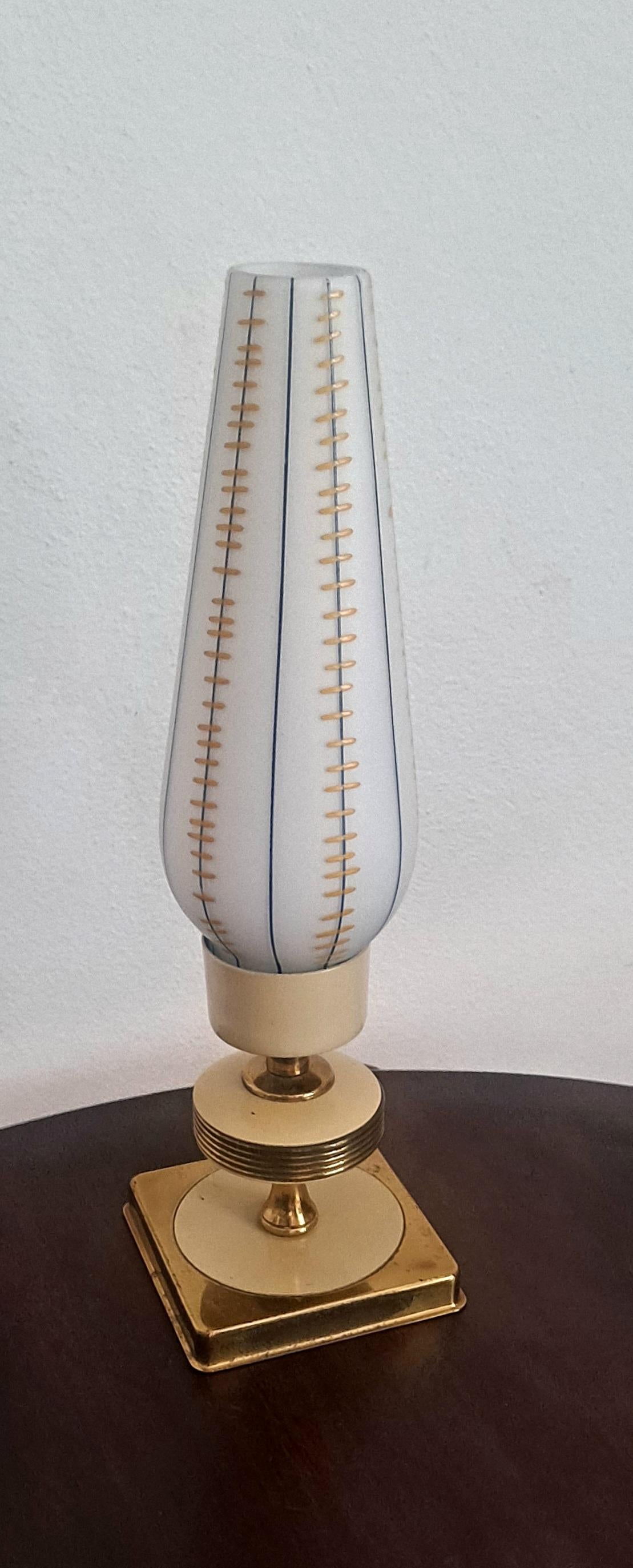 Mid-20th Century Italian Table Glass Lamp