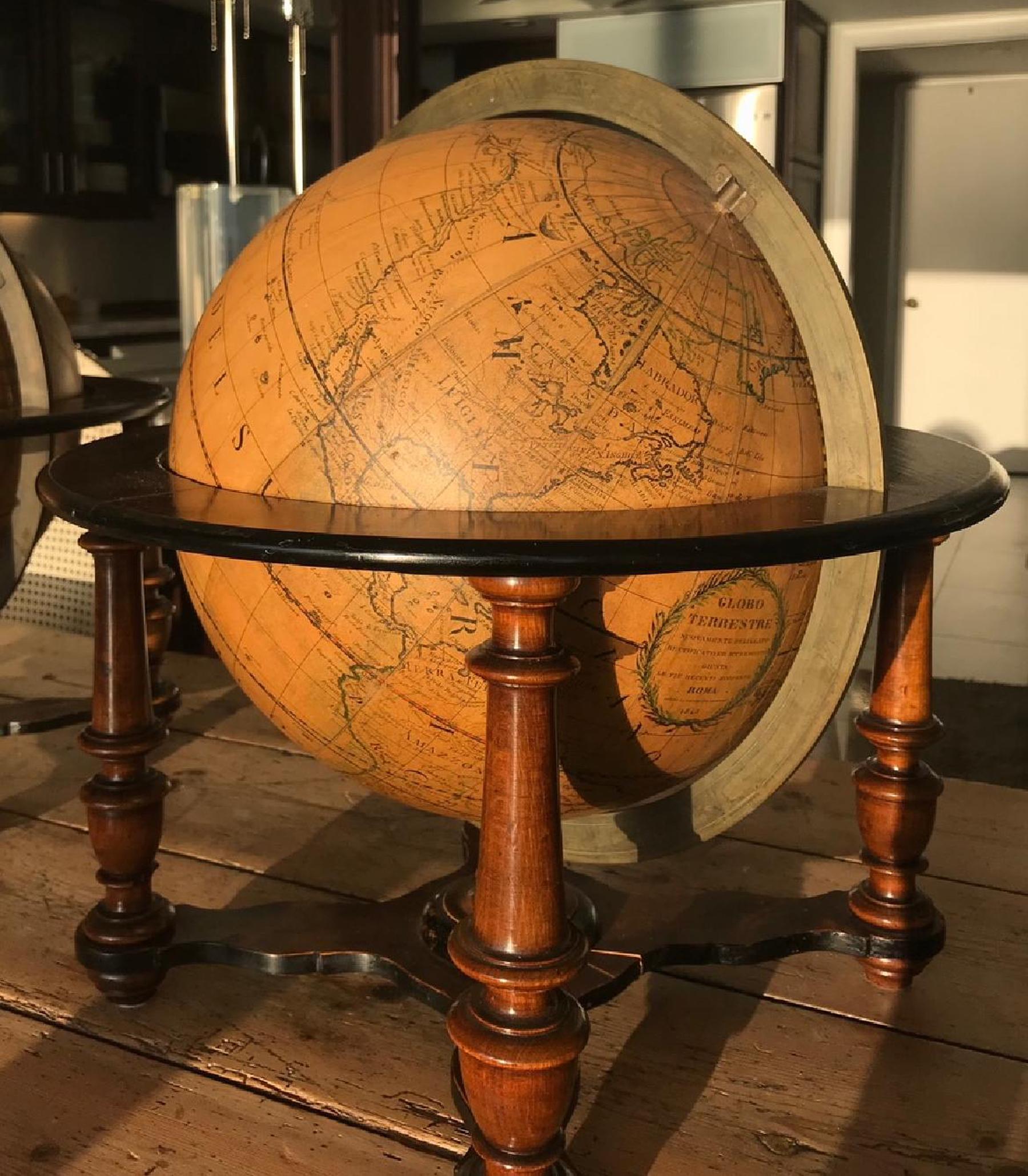 Italian Table Globes circa 19th Century After Cassini 7