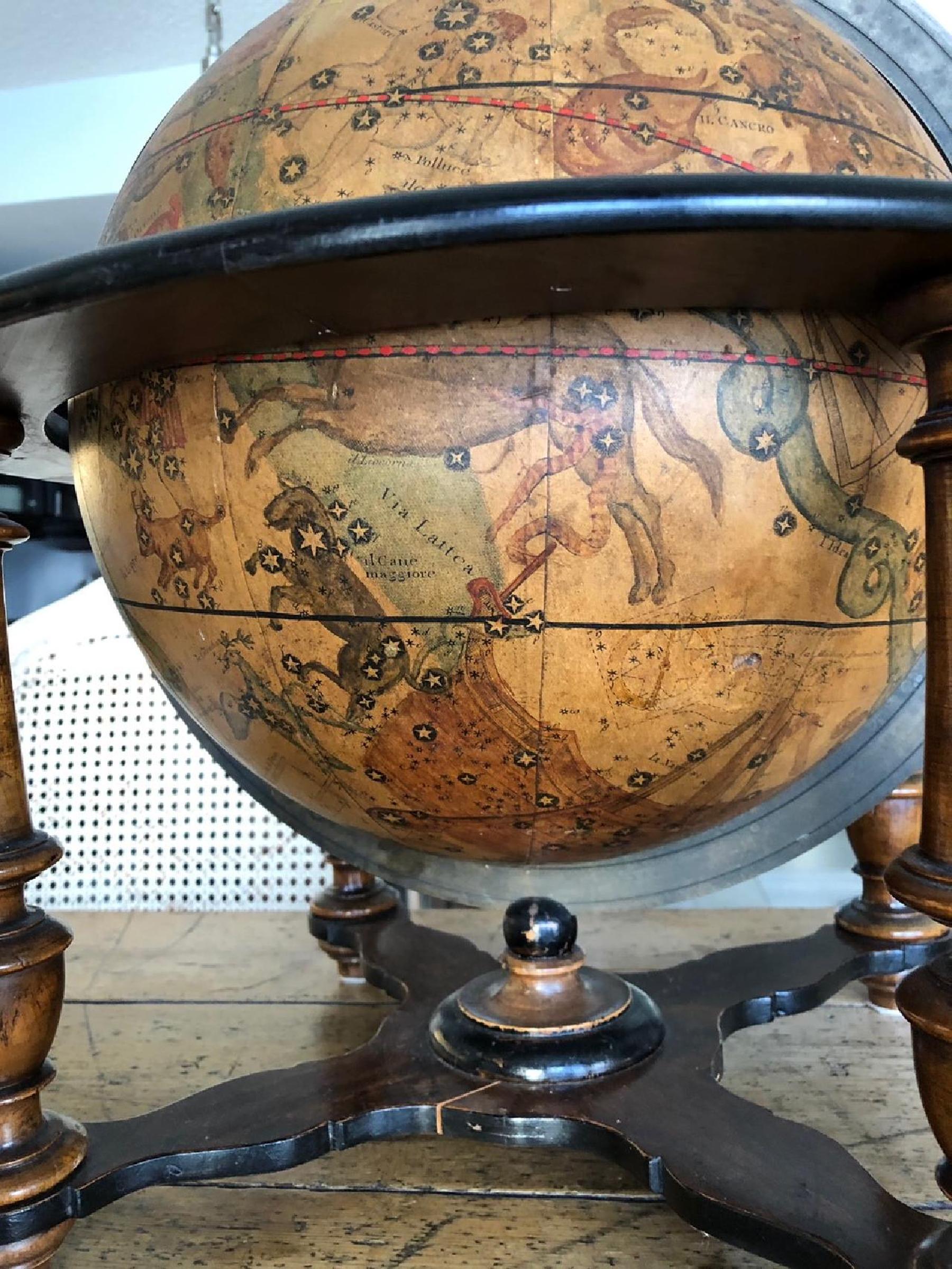 Italian Table Globes circa 19th Century After Cassini 5
