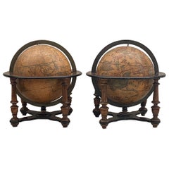 Italian Table Globes circa 19th Century After Cassini