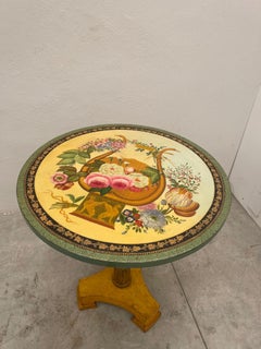 Italian Table Glossy with Flowers