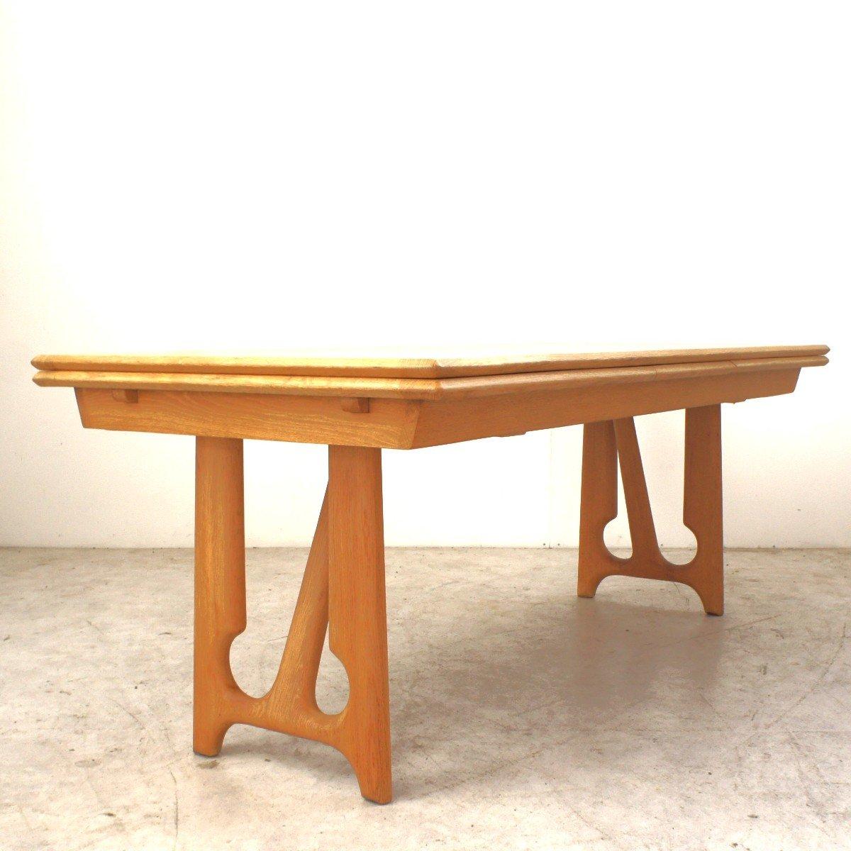 Italian Table in Light Oak, Guillerme and Chambron In Good Condition In Brussels , BE