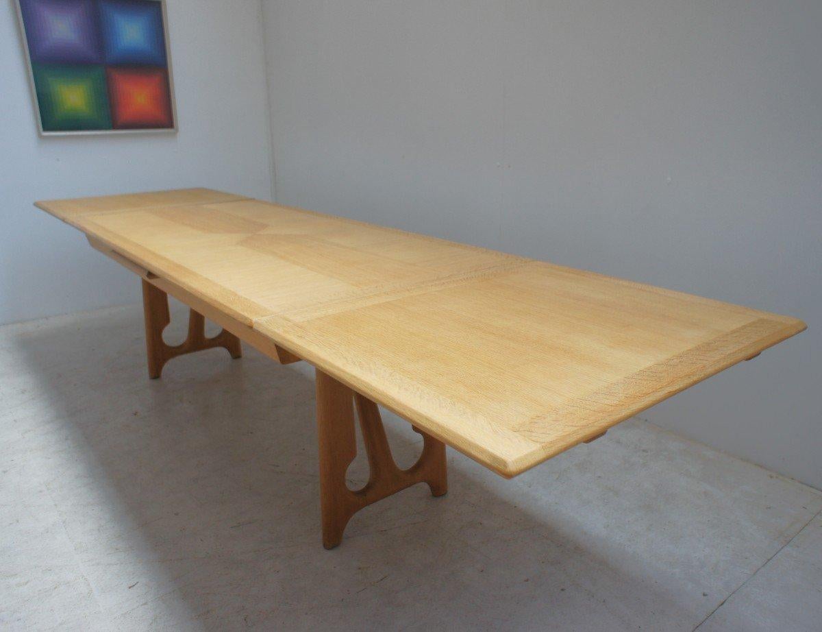 Wood Italian Table in Light Oak, Guillerme and Chambron