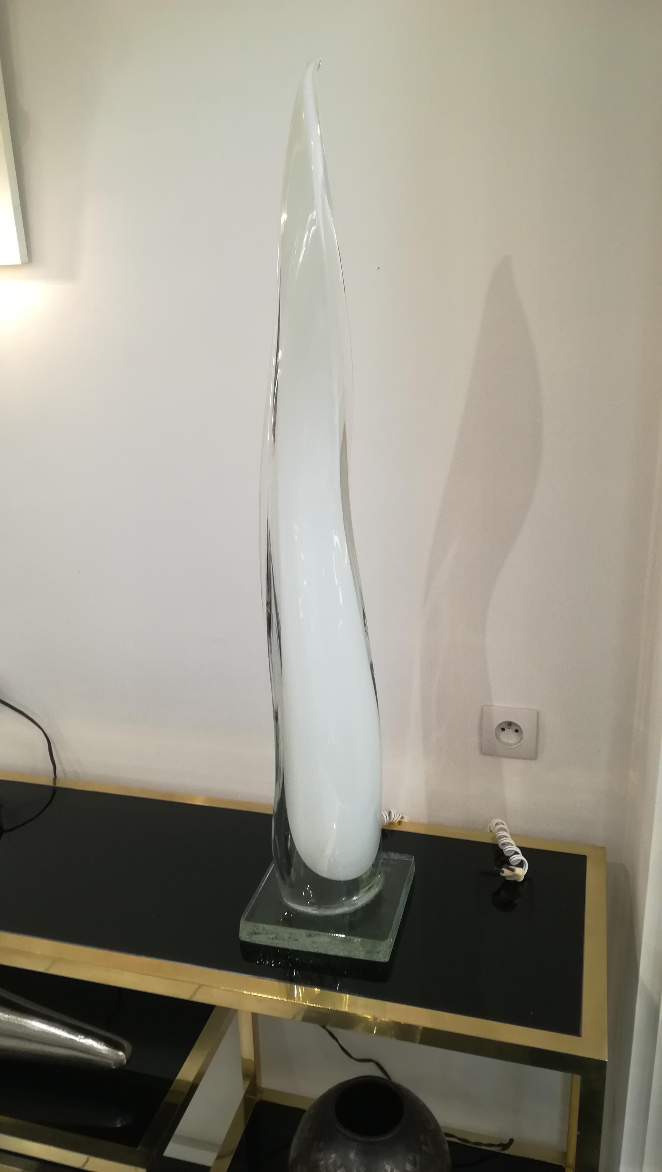  Italian Table Lamp and Sculpture in Blown Murano Glass, circa 1960 In Excellent Condition For Sale In Saint-Ouen, FR