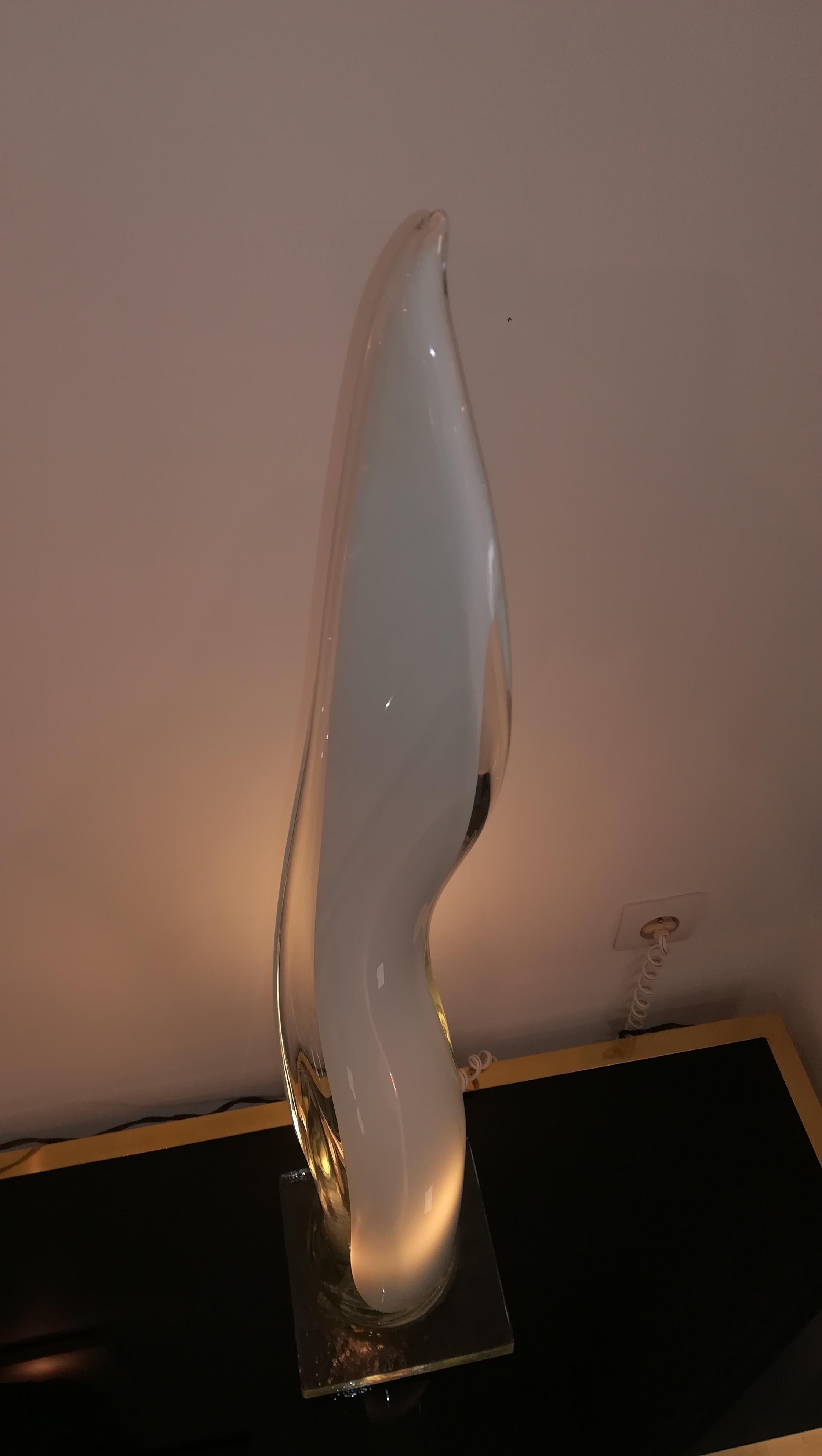 Mid-20th Century  Italian Table Lamp and Sculpture in Blown Murano Glass, circa 1960 For Sale