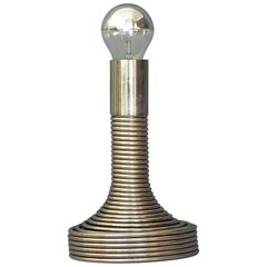 Lámpara de mesa italiana Angelo Mangiarotti para Candle, espiral de acero cromado Años 70
