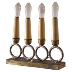 Lampe de table italienne attribuée à Gio Ponti Art déco en laiton