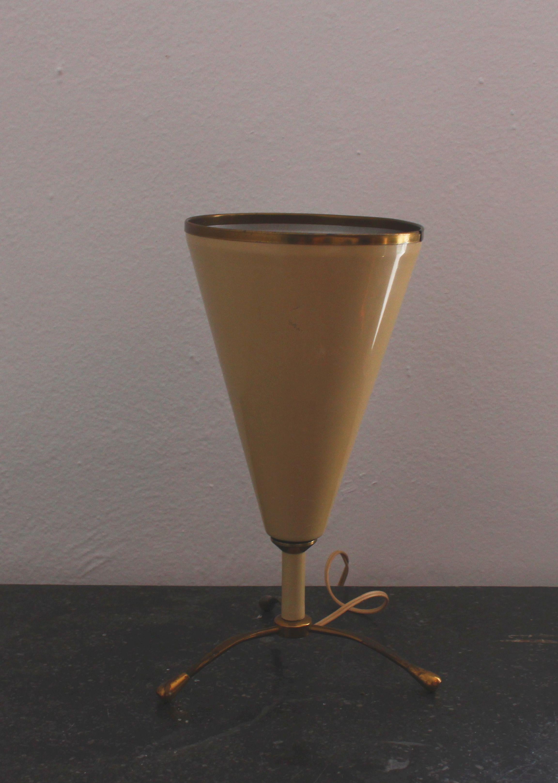 Brass Italian Table Lamp in the Style of Stilnovo
