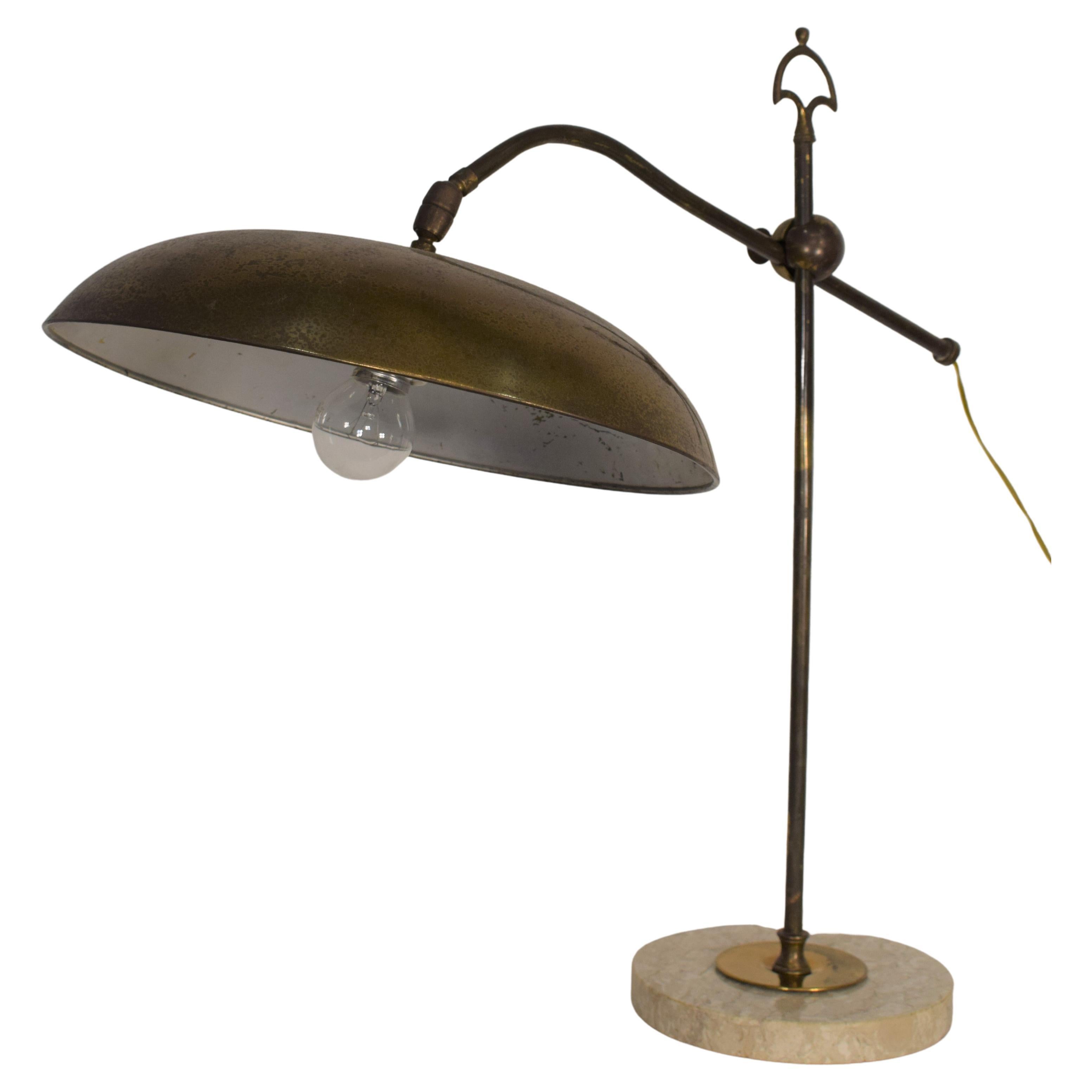 1950s Italian Vintage Carrara Marble Table Lamps, a Pair For Sale at