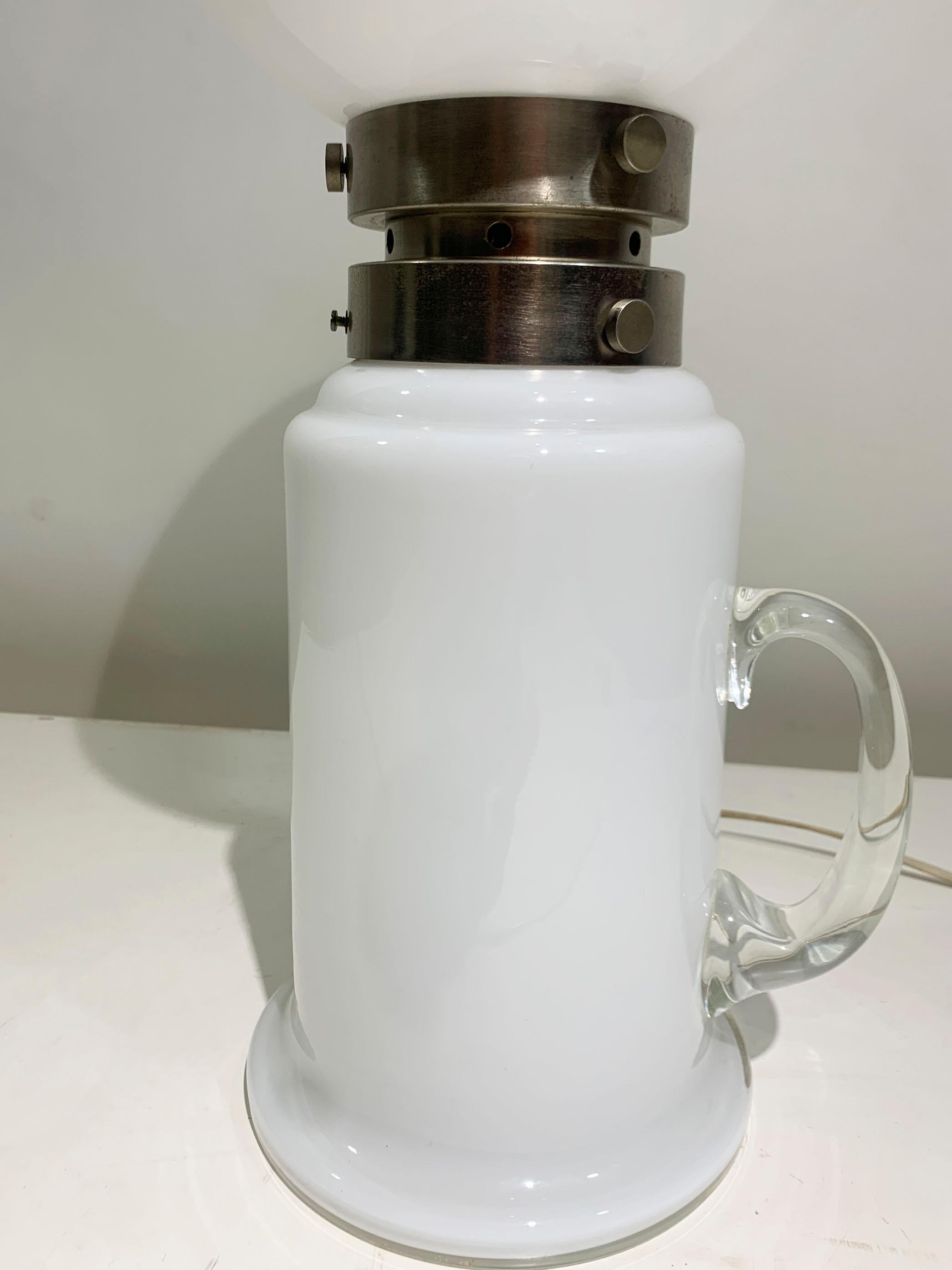 Steel Italian Table Lamp by Aldo Nason for Mazzega, 1970s For Sale