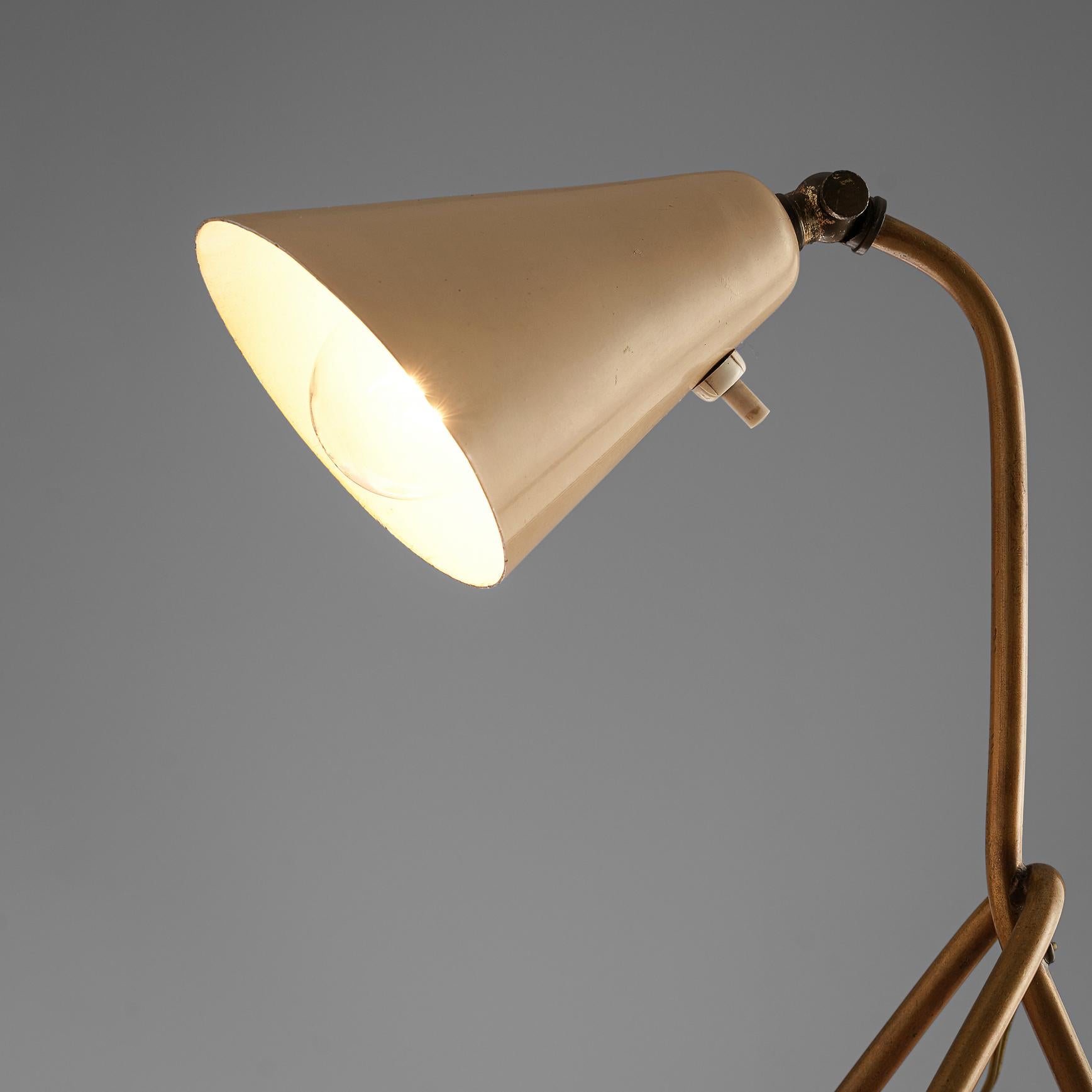 Mid-Century Modern Italian Table Lamp in Brass