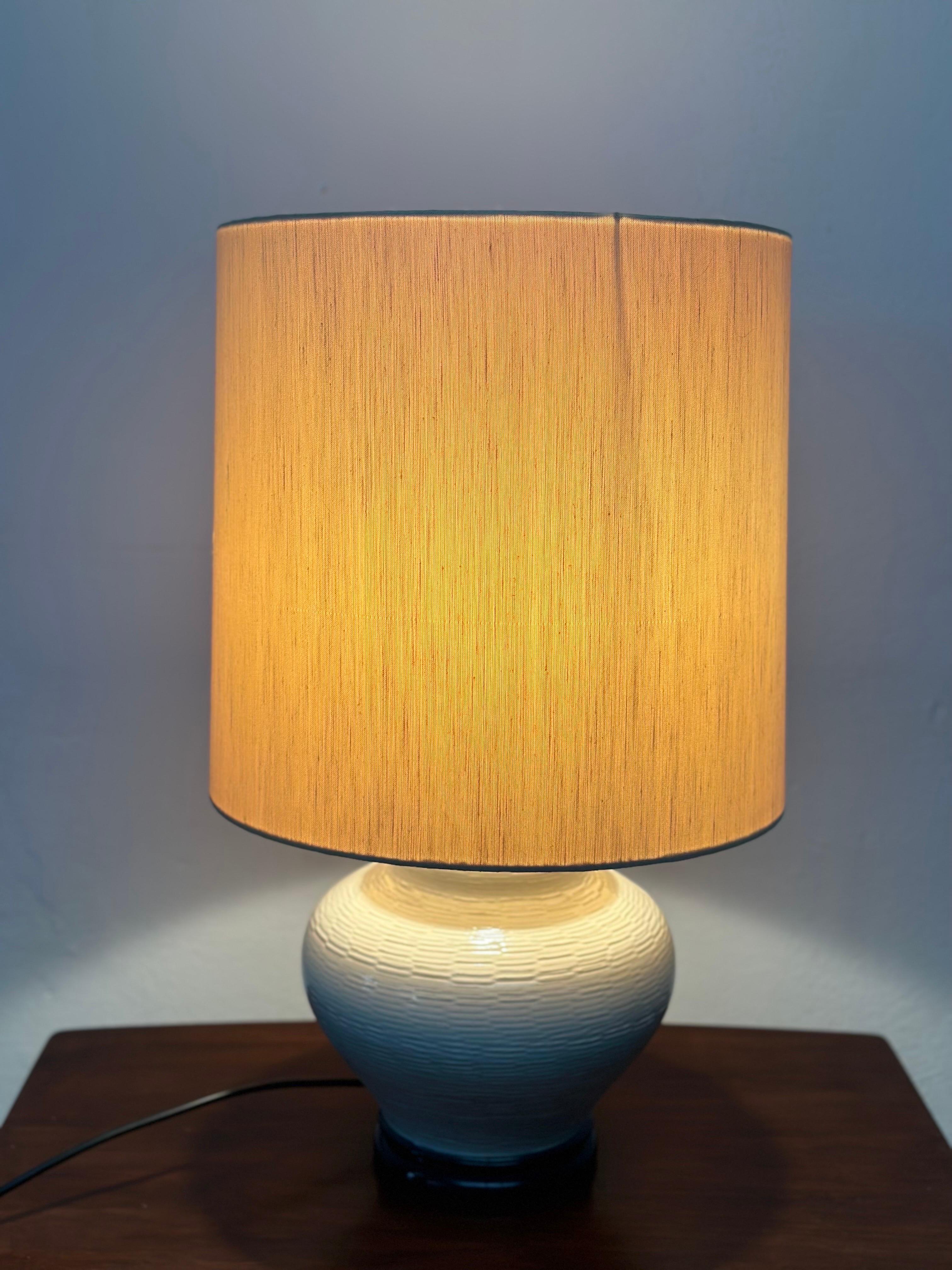 Mid-Century Modern Italian Table Lamp in Ceramic and Brass for PAF Studio Milano, 1970s