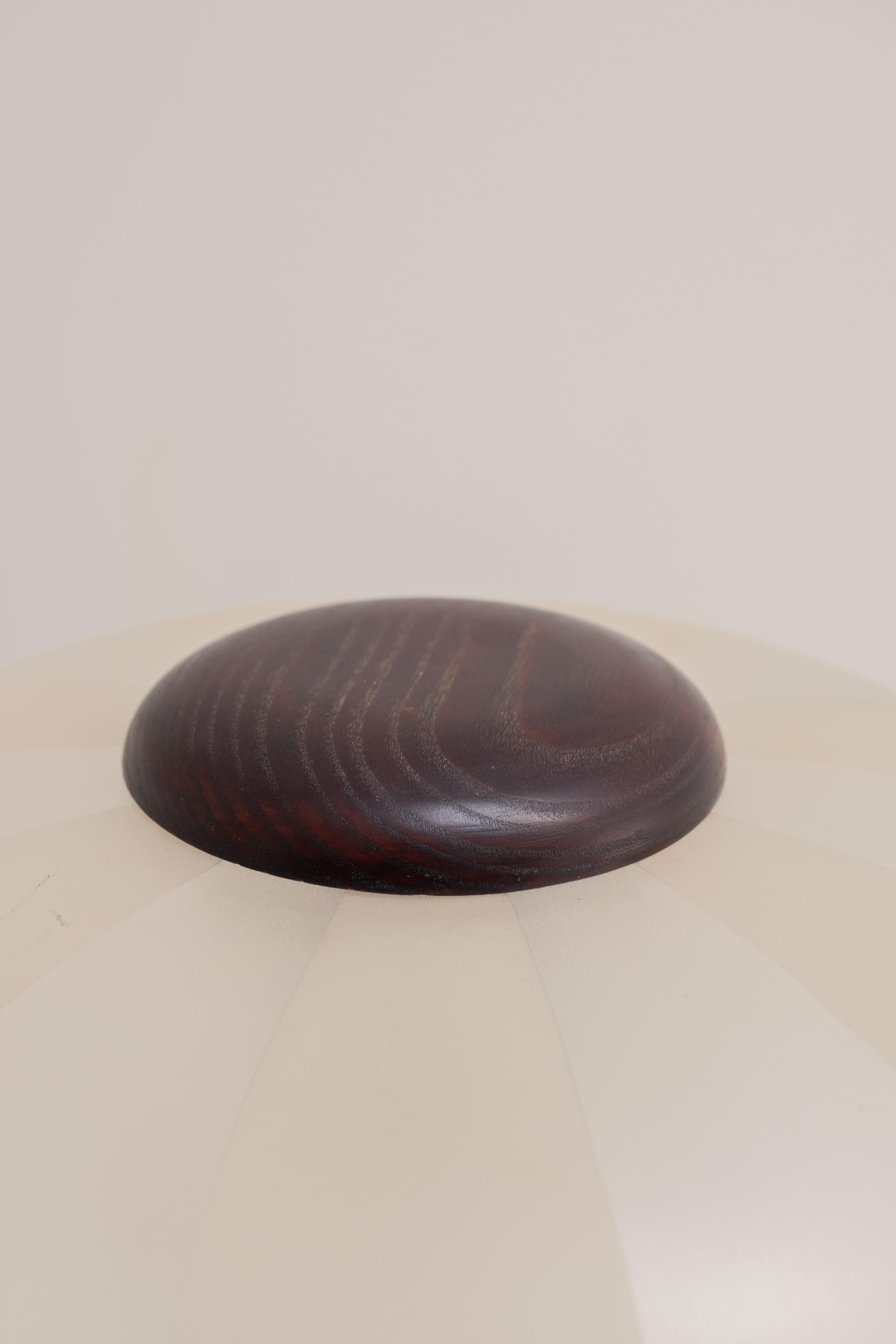 Lámpara de sobremesa italiana de cristal y madera, años 70 finales del siglo XX en venta