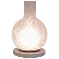 Lampe de bureau italienne en marbre et verre de Murano