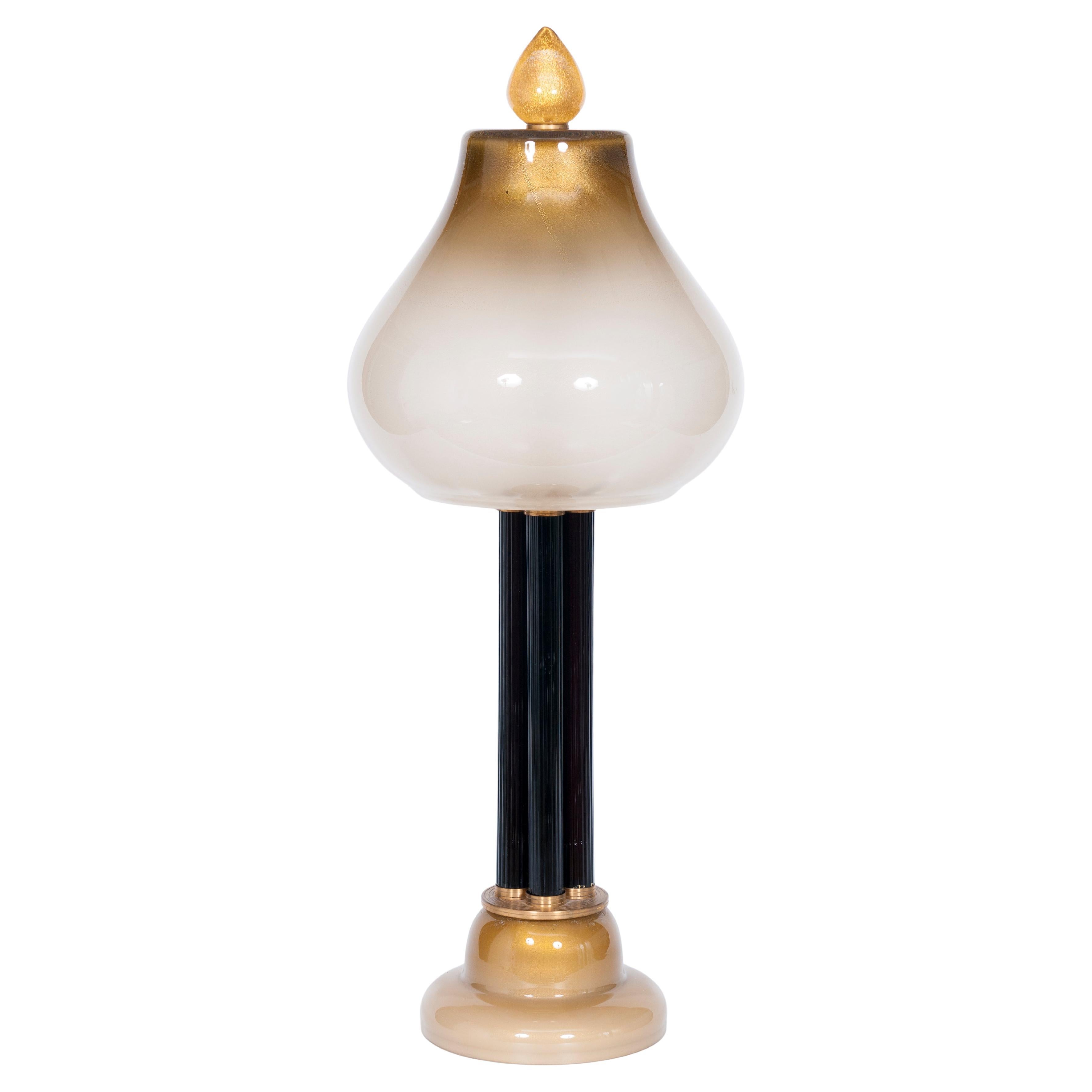 Lampada da tavolo italiana in vetro di Murano di Giovanni Dalla Fina anni '80 in vendita