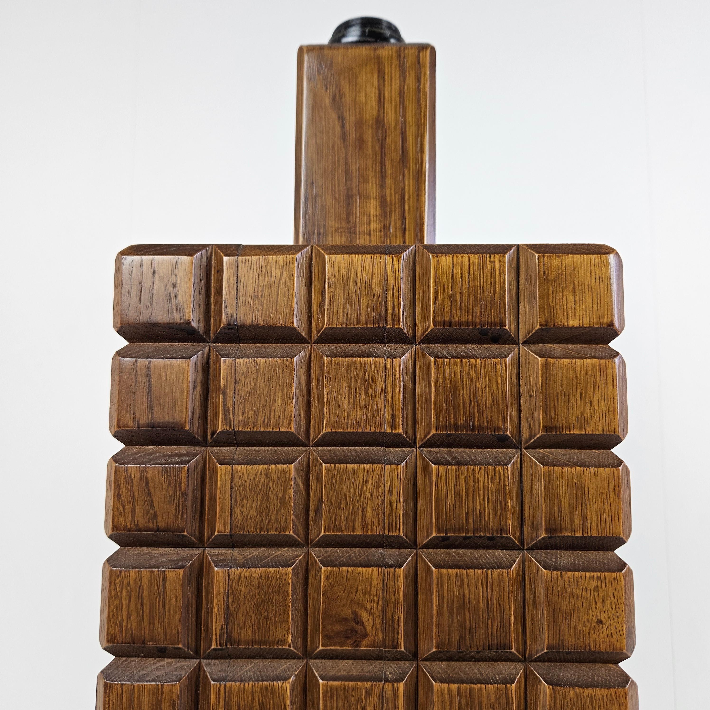 Lampe de table italienne en bois, années 1970 en vente 6
