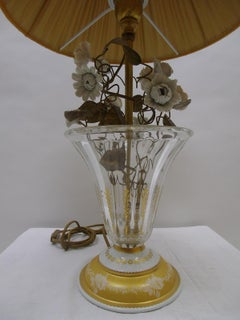 Italian Table Lamp Mangani Porcelain and Gold